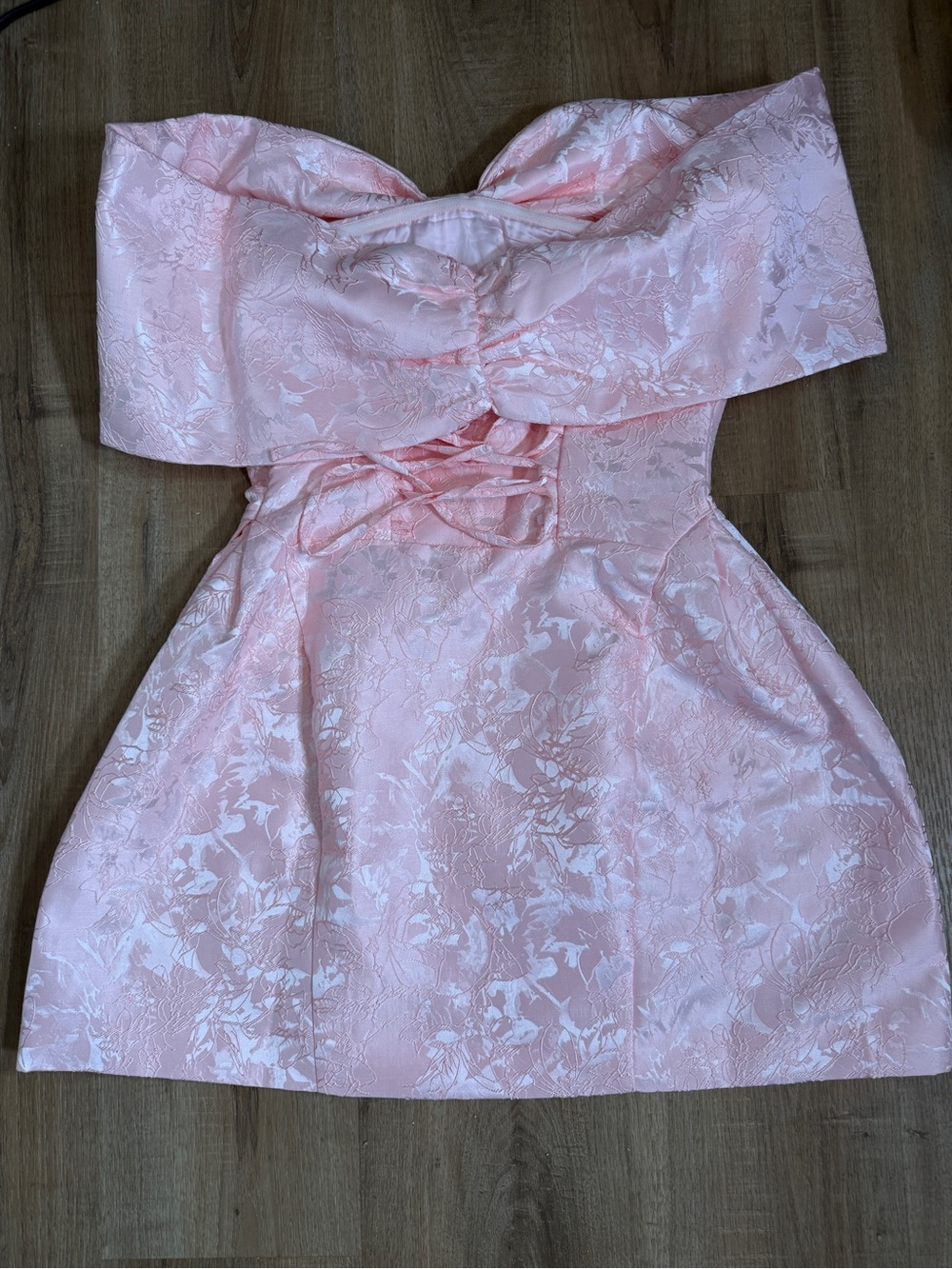 NWT Babyboo Raquel Mini Dress Pink Off the Shoulder Bow Coquette Feminine Soft M - Picture 2 of 10